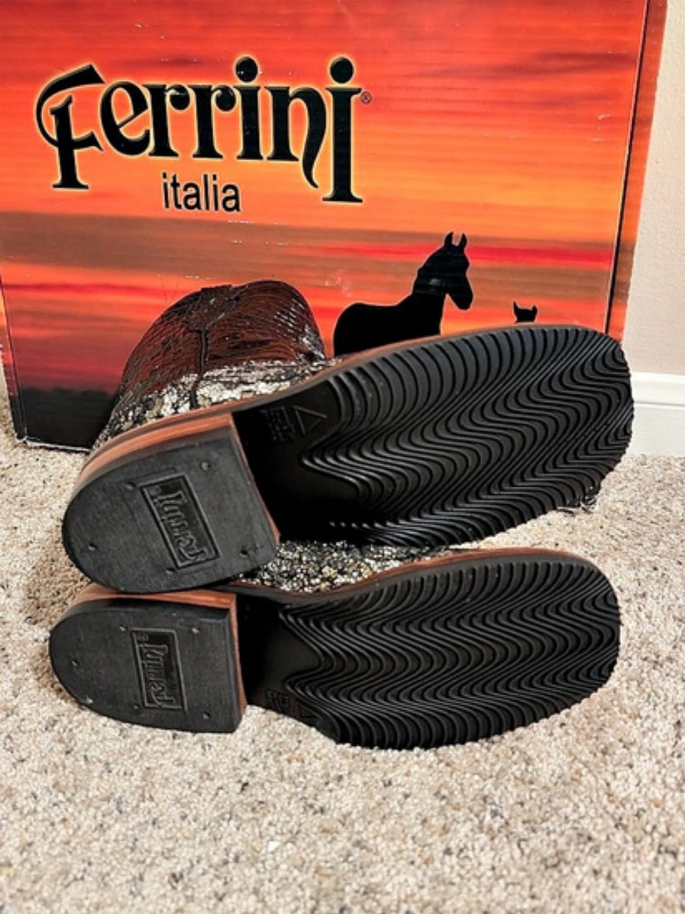 Ferrini Silver and Black Lace Floral Leather Cowgirl Boots Floral Western Ankle - Picture 5 of 9